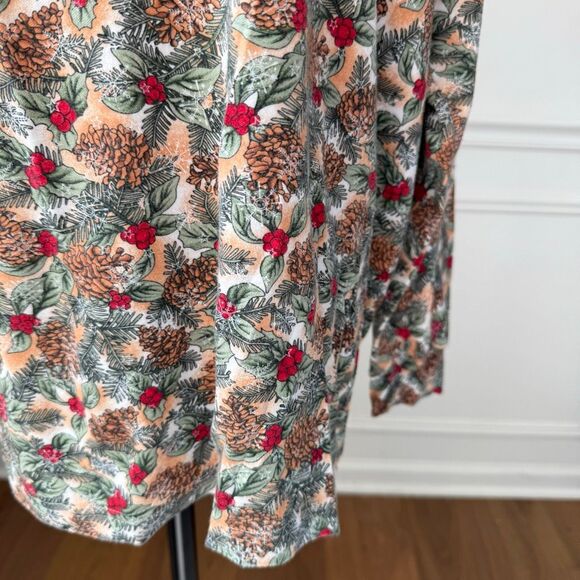 Vintage Cornerstone Pinecone Snowflake Holly Turtleneck XL - Picture 5 of 6